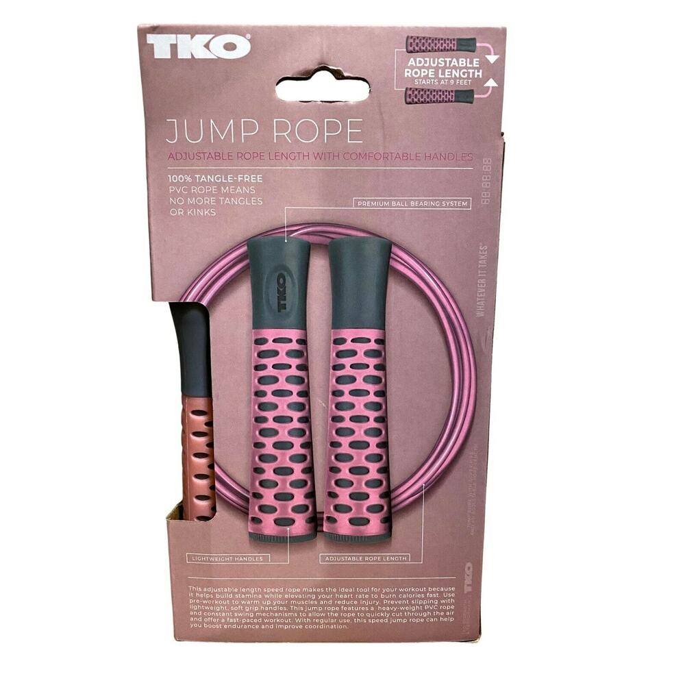 NWT TKO Adjustable Tangle Free Barbiecore Pink Jump Rope